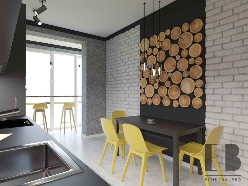 Dark grey kitchen with bright details