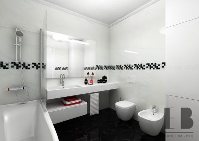 Ванная комната черно-белая мраморная