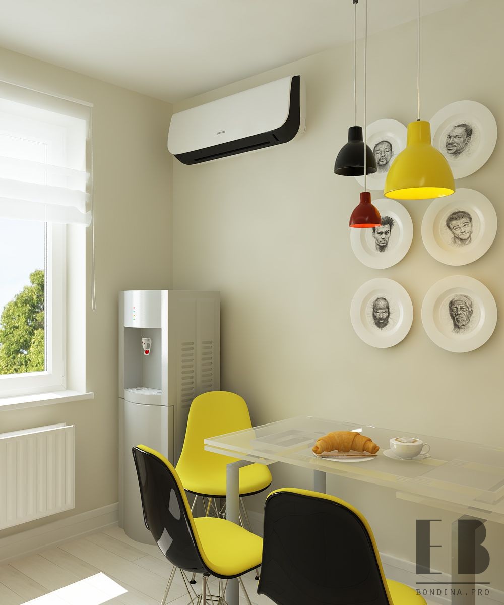 White kitchen with yellow accents - Interior Design Ideas