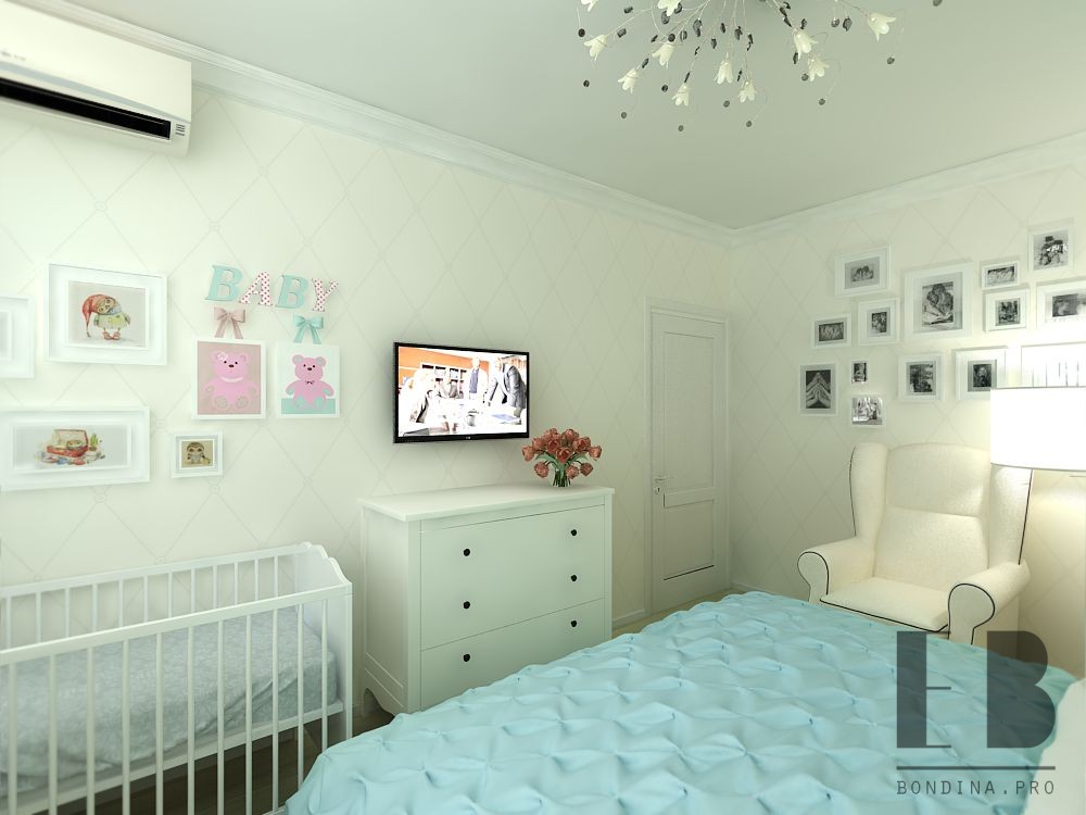 Shared Master Bedroom And Nursery Interior Design