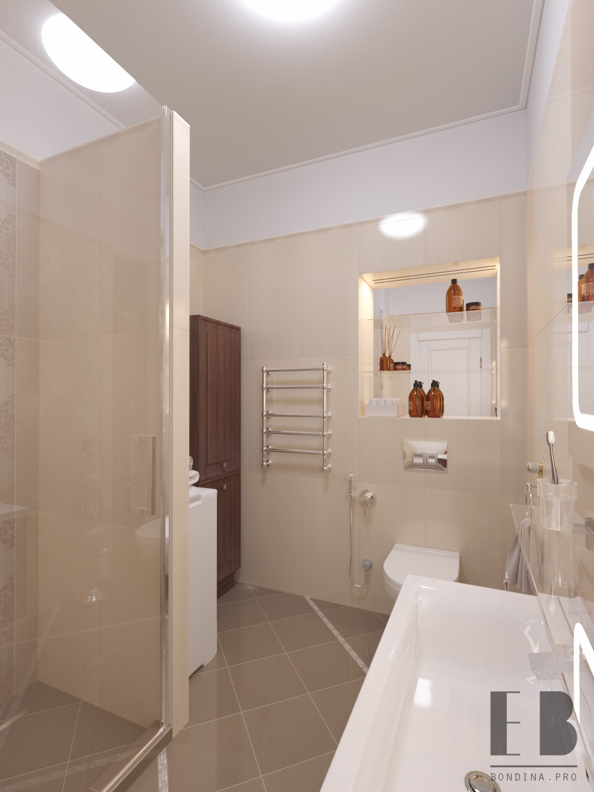 Elegant Beige Bathroom Interior - Interior Design Ideas