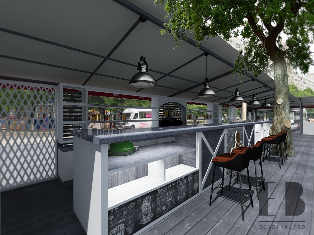 Outdoor Open Terrace Cafe Design Elena Bondina