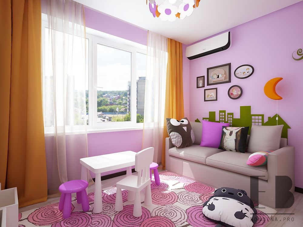 Tender Lilac Room For Little Girl Interior Design Ideas