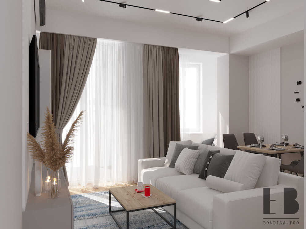 Apartment (bathroom, kitchen-living room) 12 Apartment (bathroom, kitchen-living room) - Interior Design Ideas