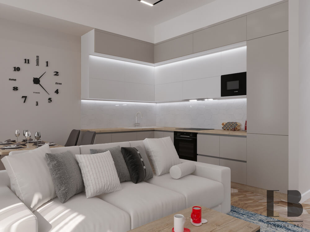 Apartment (bathroom, kitchen-living room) 9 Apartment (bathroom, kitchen-living room) - Interior Design Ideas