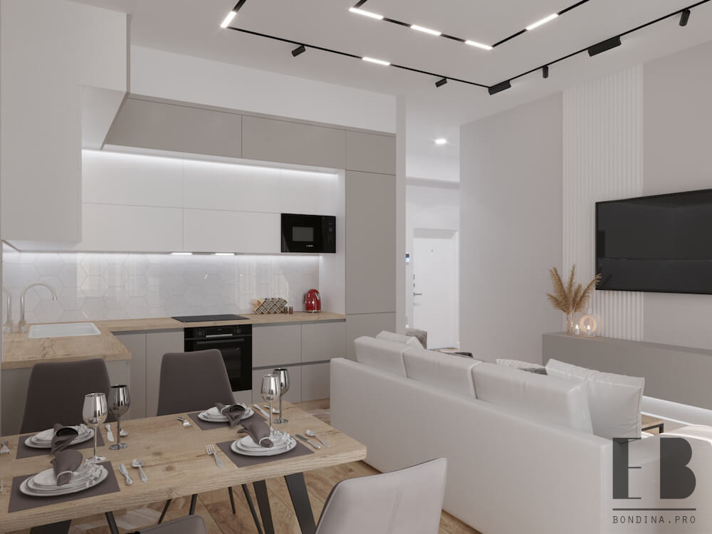 Apartment (bathroom, kitchen-living room) 7 Apartment (bathroom, kitchen-living room) - Interior Design Ideas