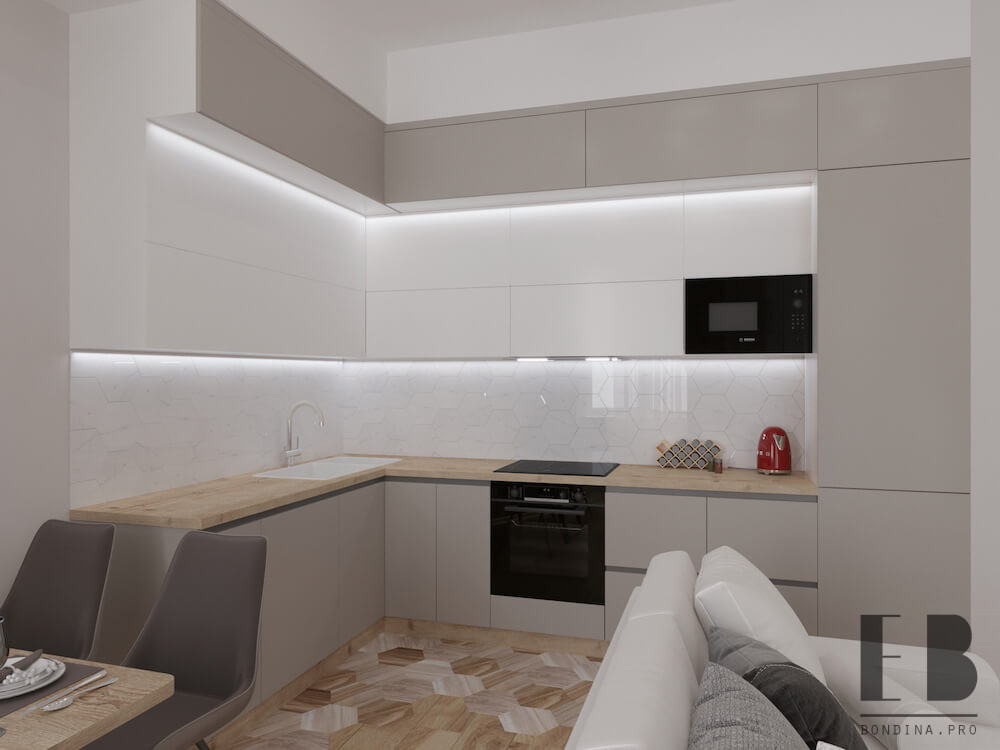 Apartment (bathroom, kitchen-living room) 5 Apartment (bathroom, kitchen-living room) - Interior Design Ideas