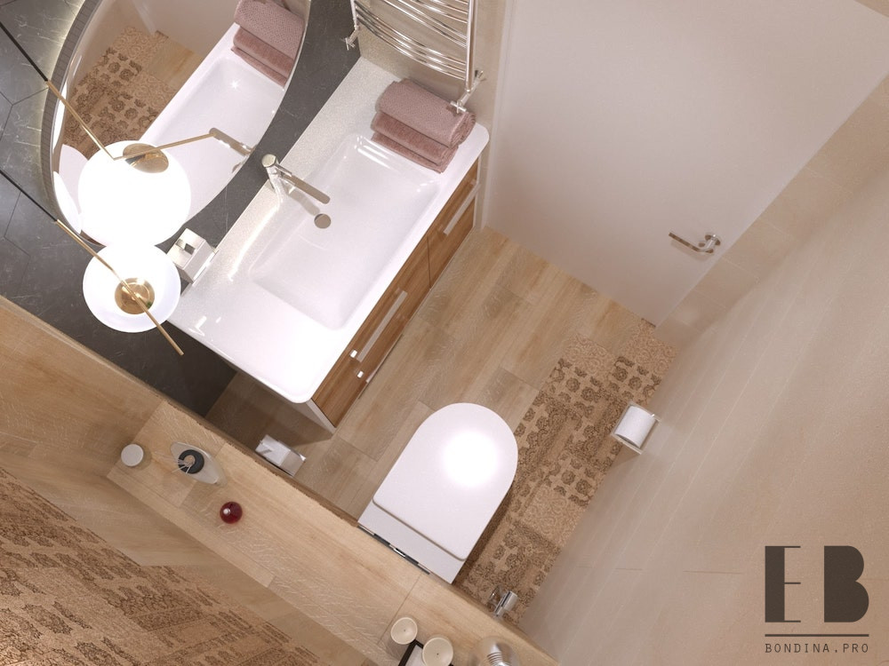 Apartment (bathroom, kitchen-living room) 14 Apartment (bathroom, kitchen-living room) - Interior Design Ideas
