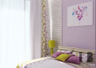 Delicate purple bedroom