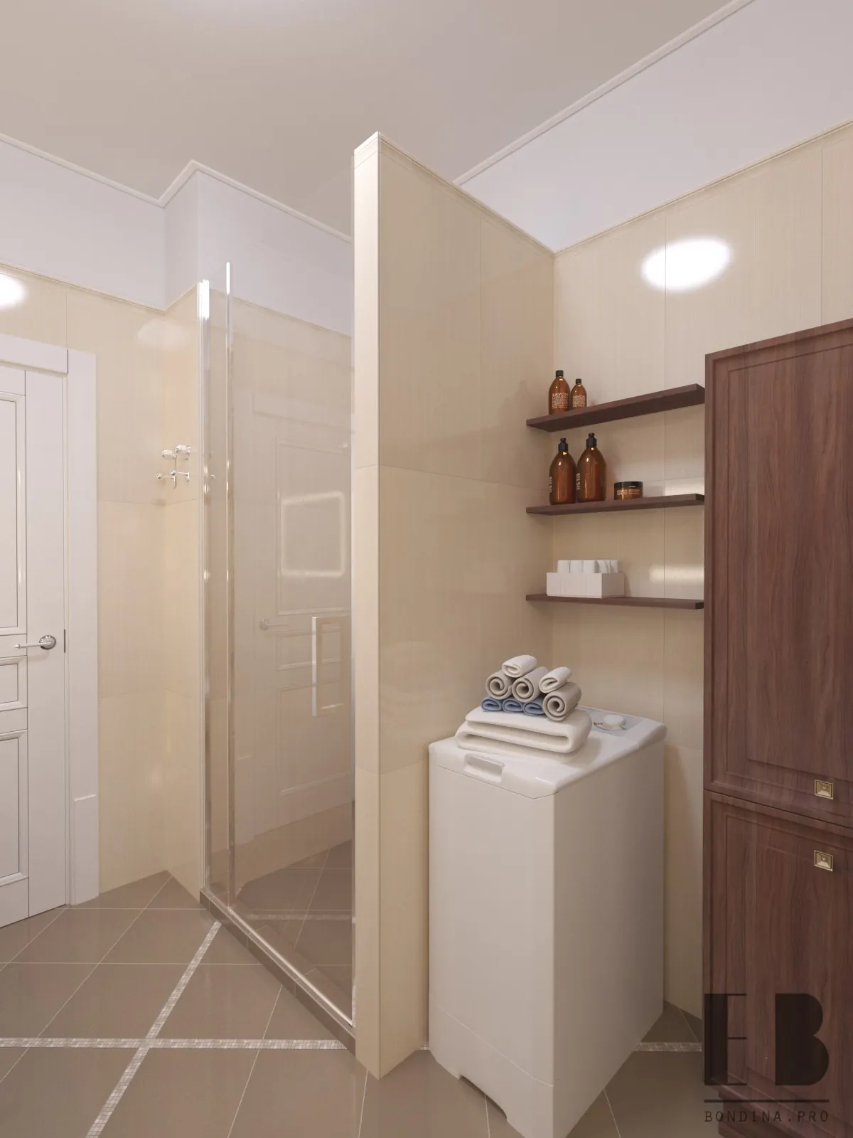 Дизайн проект ванной комнаты в классическом стиле