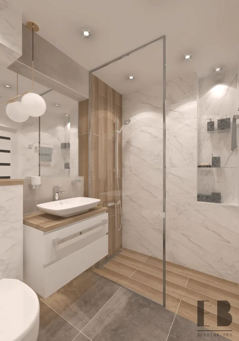 Дизайн интерьера ванной комнаты в светлых тонах