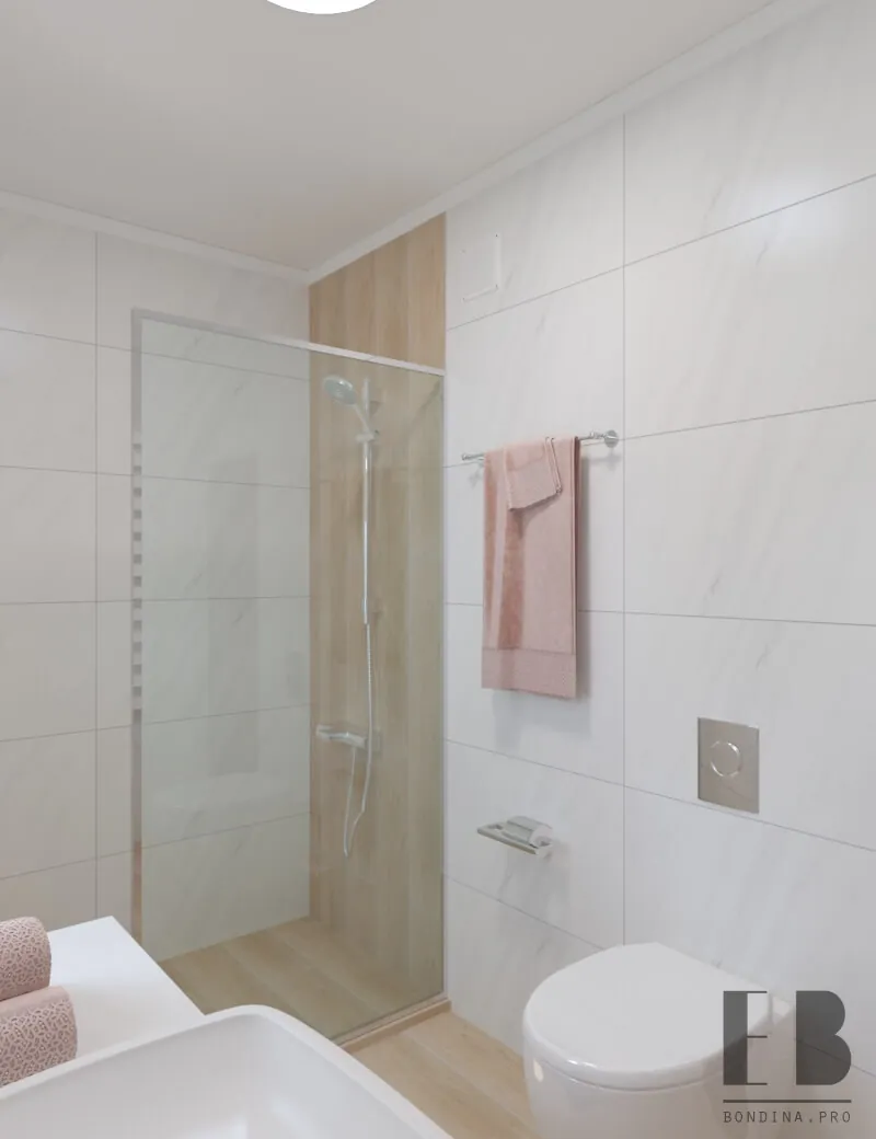 Белая ванная комната - дизайн в скандинавском стиле