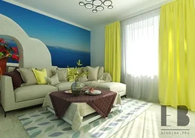 Дизайн гостиной в прибрежном стиле