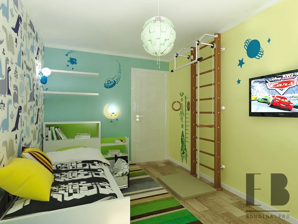 Design a children's room for a boy