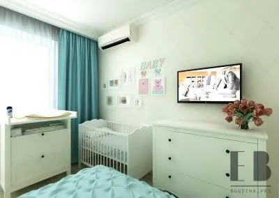 Shared master bedroom and nursery