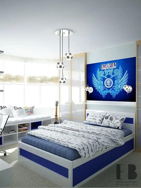 Boys football themed bedroom design