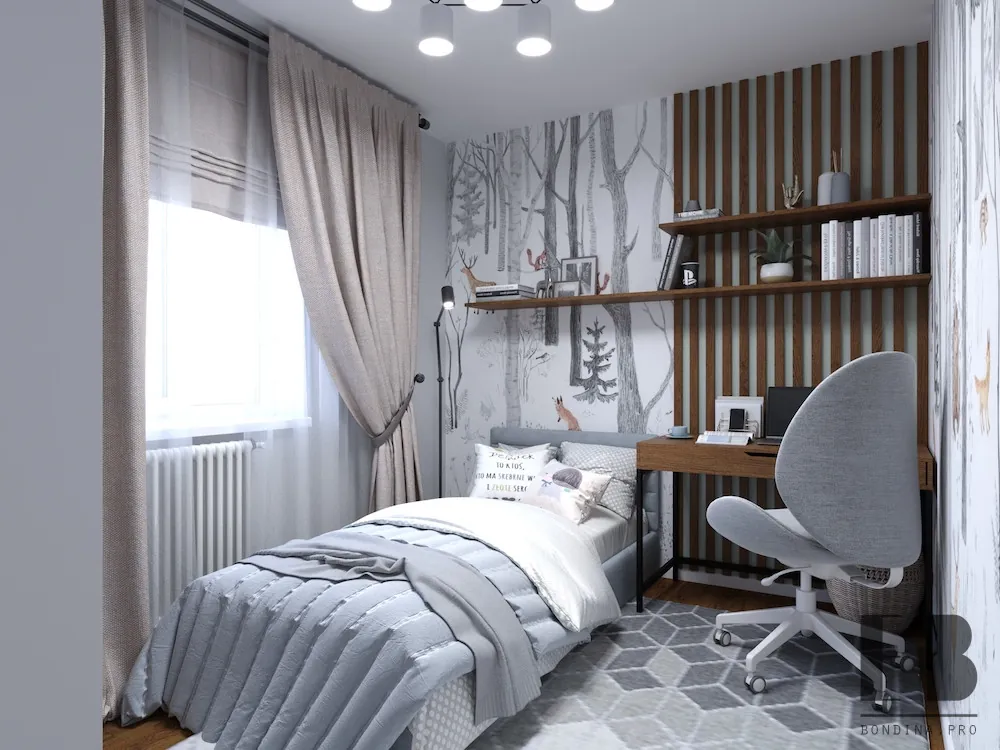 Grey and white apartment with wooden accents (together with architect Elvira Karaush) 5 Grey and white apartment with wooden accents - Interior Design Ideas
