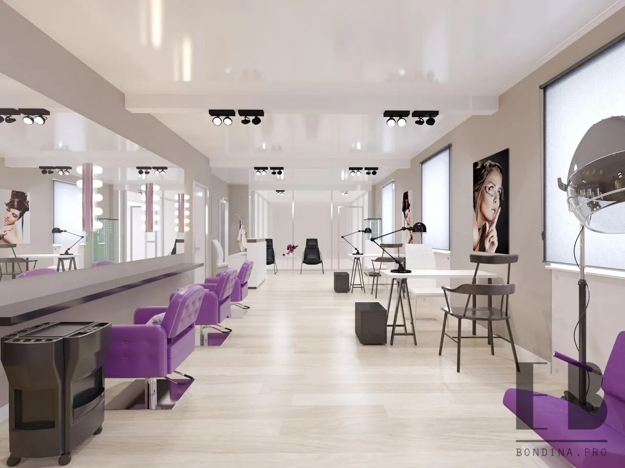 Interior design for a beauty salon