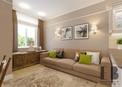 Stylish beige living room