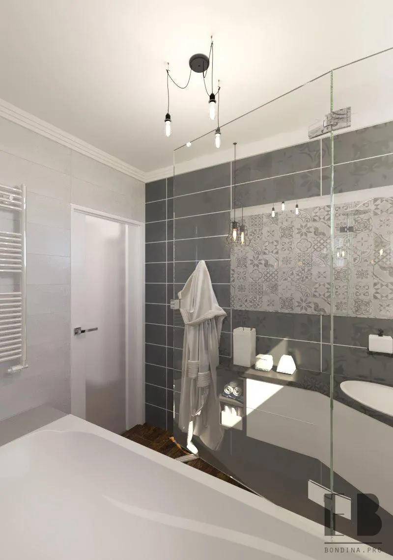 Contemoporary White and Grey Bathroom design