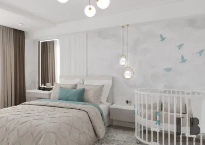 Bright and modern white apartment interior design