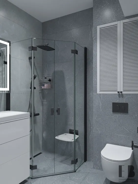 Modern Grey Bathroom with Elegant Glass Features 4 Modern Grey Bathroom with Elegant Glass Features - Interior Design Ideas