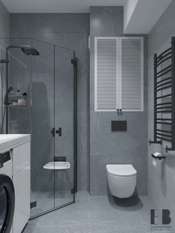 Modern Grey Bathroom with Elegant Glass Features 3 Modern Grey Bathroom with Elegant Glass Features - Interior Design Ideas