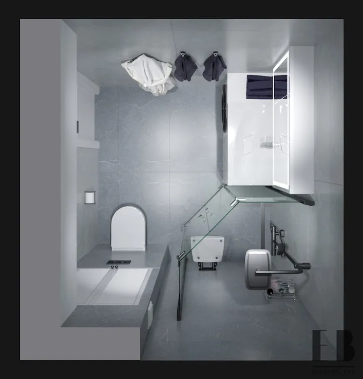 Modern Grey Bathroom with Elegant Glass Features 1 Modern Grey Bathroom with Elegant Glass Features - Interior Design Ideas