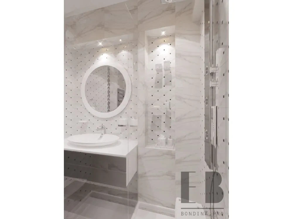 Tender white bathroom design